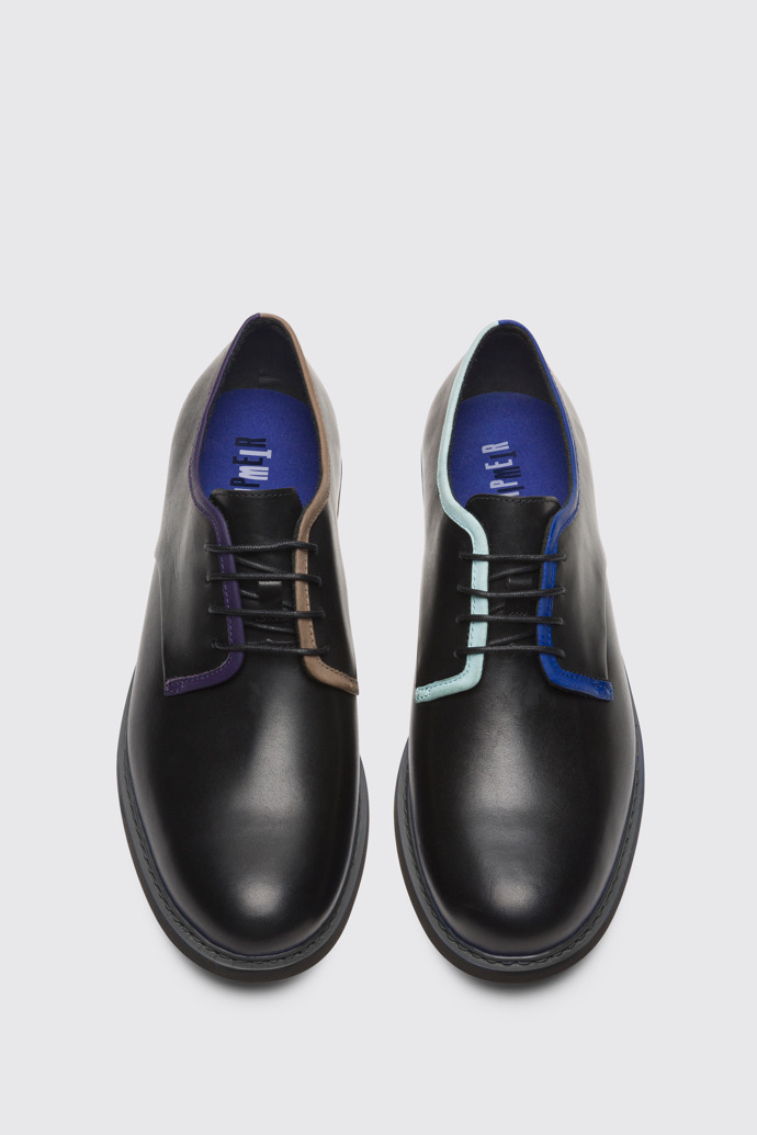 Overhead view of Twins Black Formal Shoes for Men