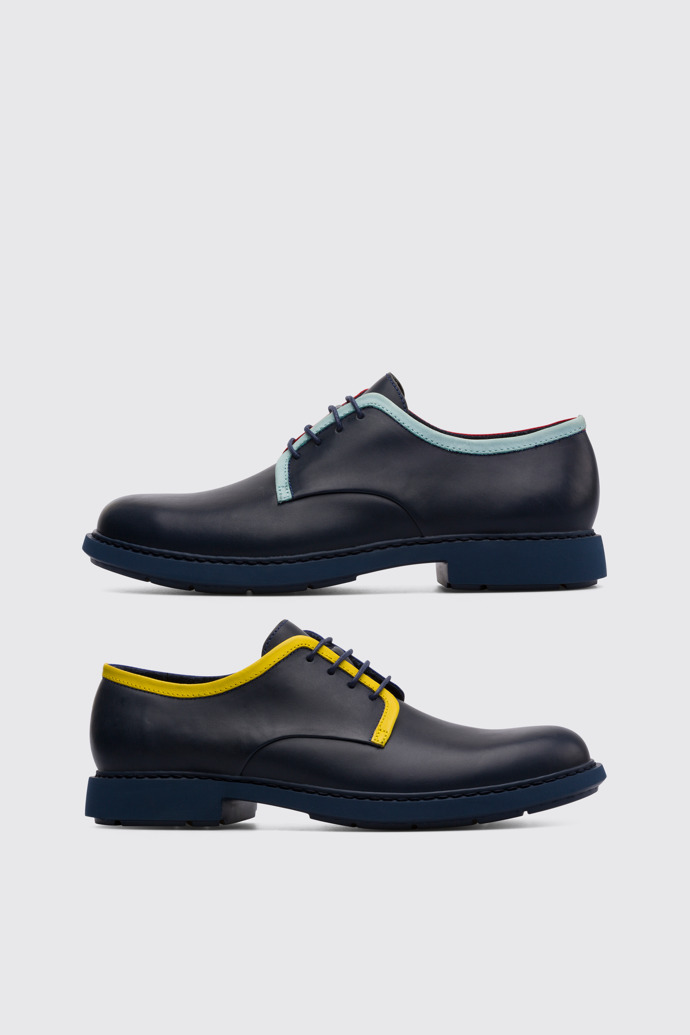 Side view of Twins Blue Formal Shoes for Men