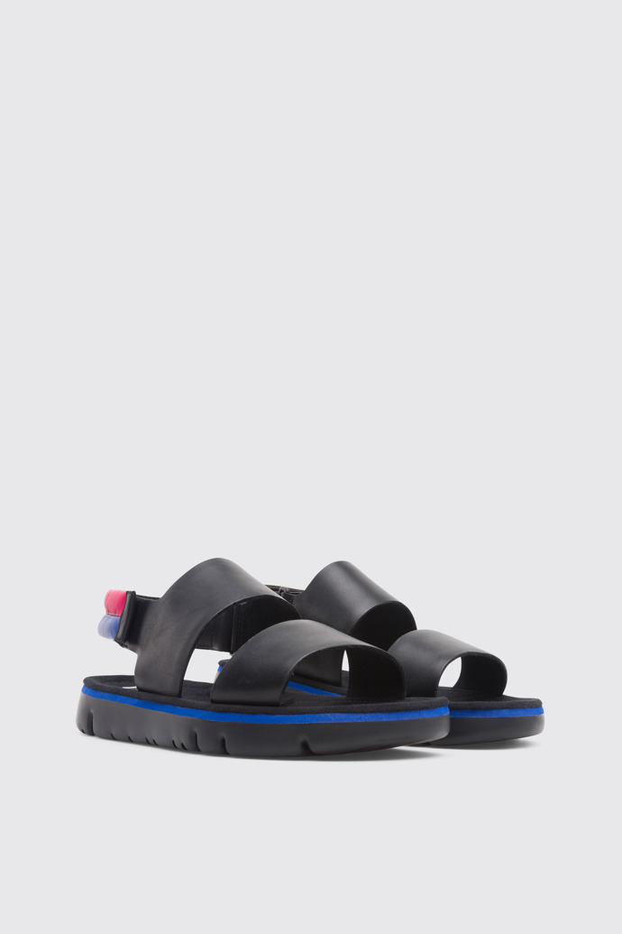 Front view of Twins Black Sandals for Men