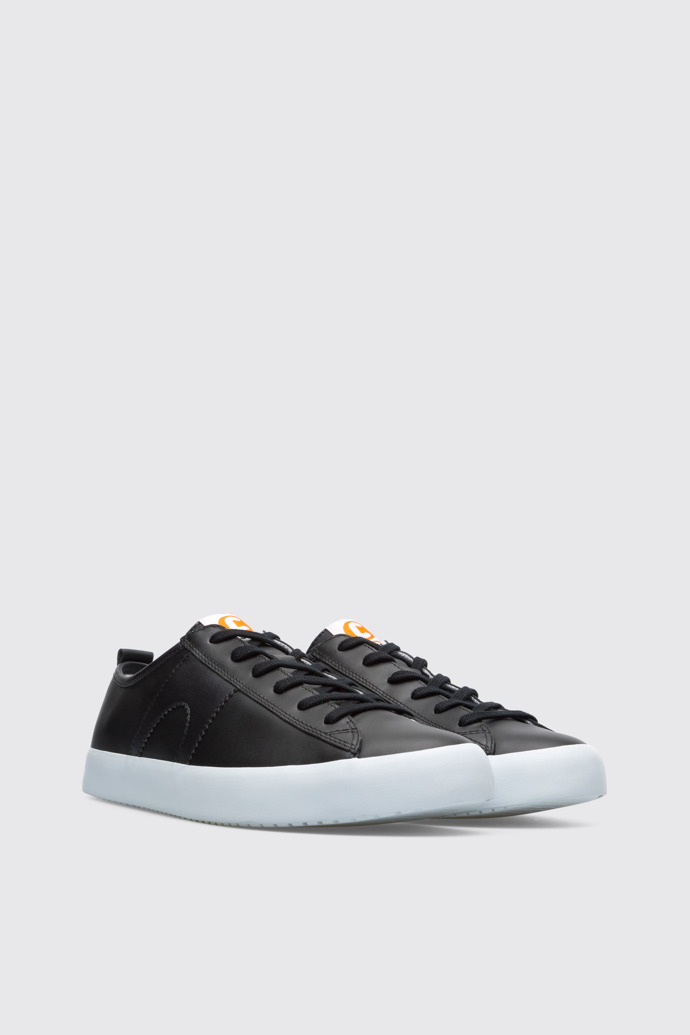 Image of Front view of Imar Men’s black leather sneaker