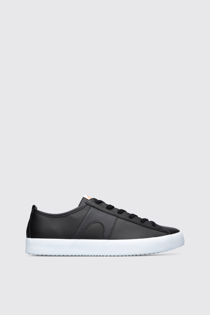 Side view of Imar Men’s black leather sneaker