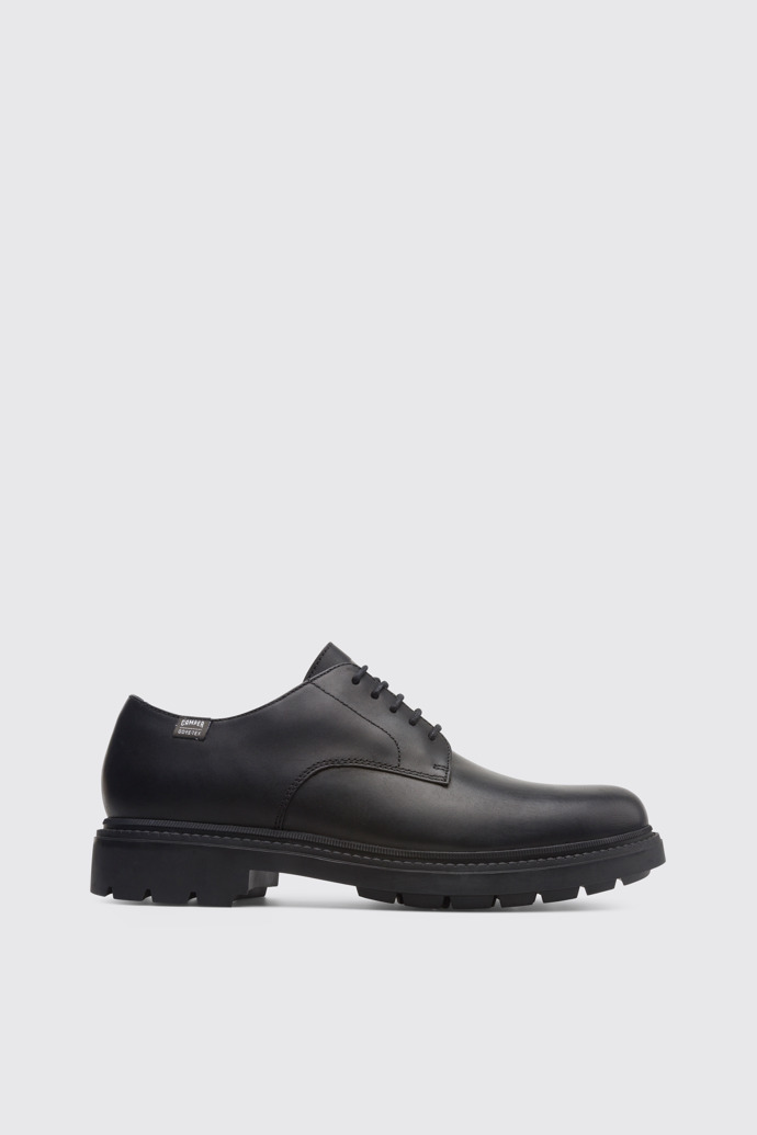 Side view of Hardwood Black Formal Shoes for Men