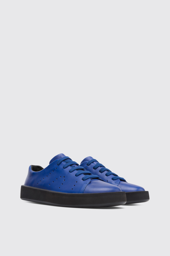 Front view of Courb Blue Sneakers for Men