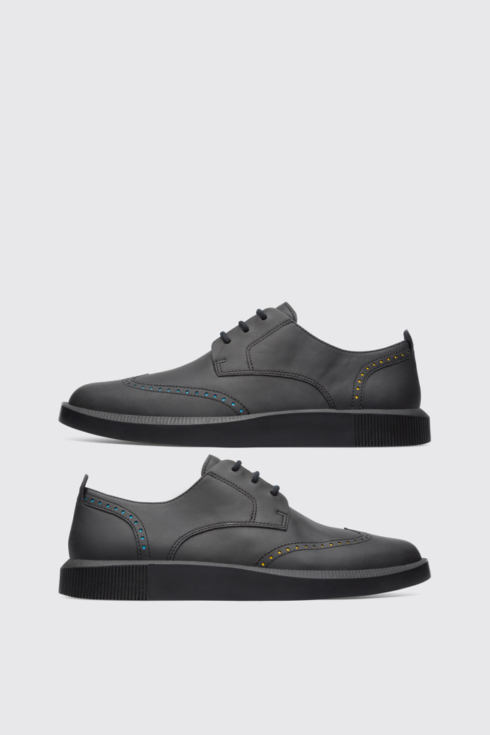 Side view of Twins Black shoe for men