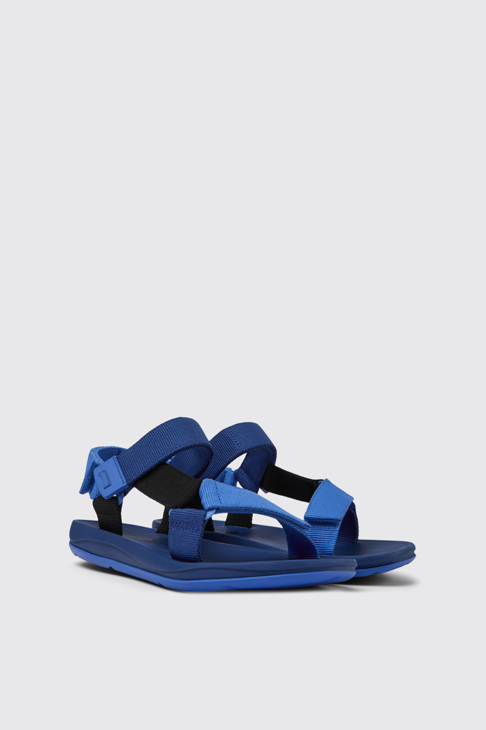 Match Sandales en PET recyclé bleu et noir pour homme