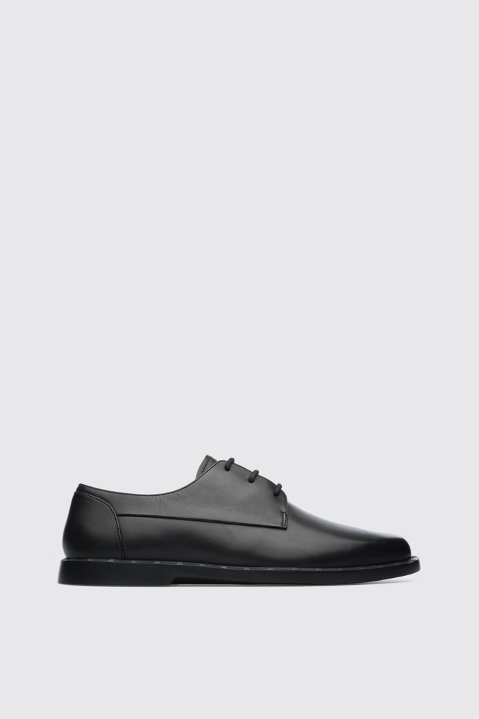 Side view of Judd Black lace-up shoe for men