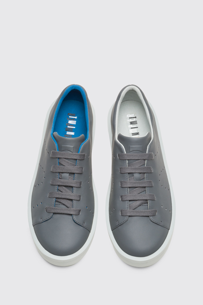 Overhead view of Twins Men's grey minimalist TWINS sneaker