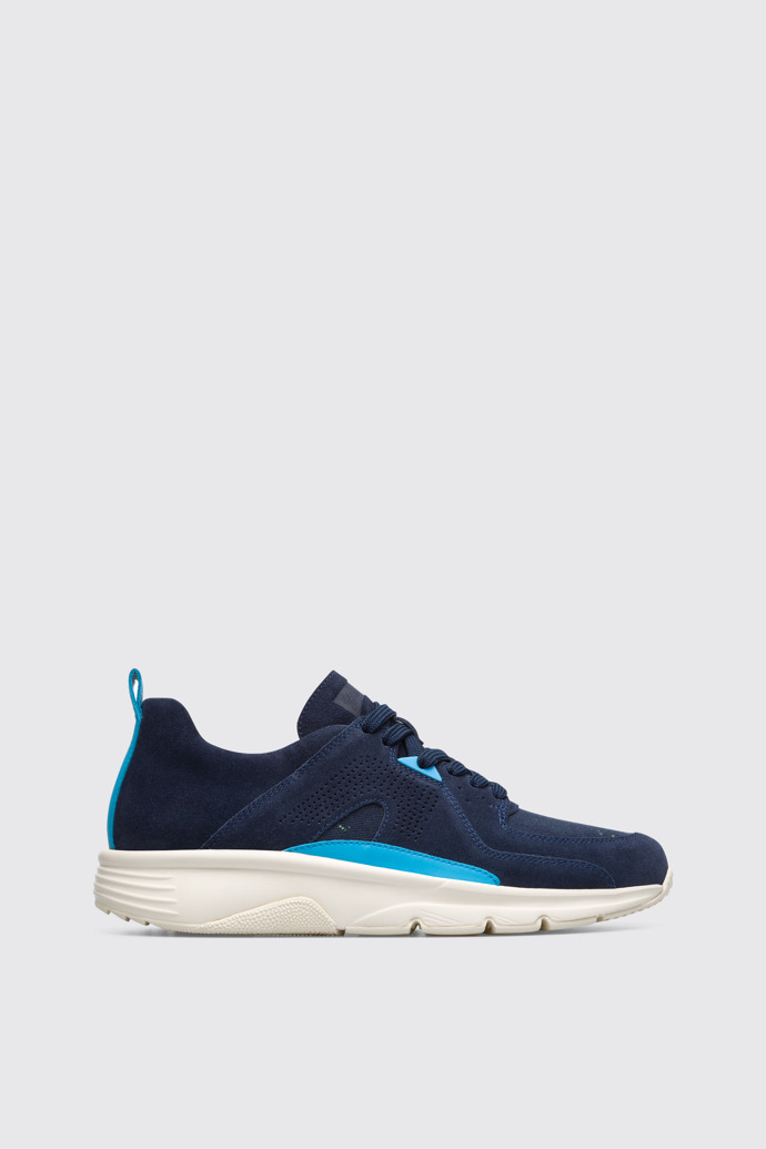 Side view of Drift Men’s neon blue and navy sneaker