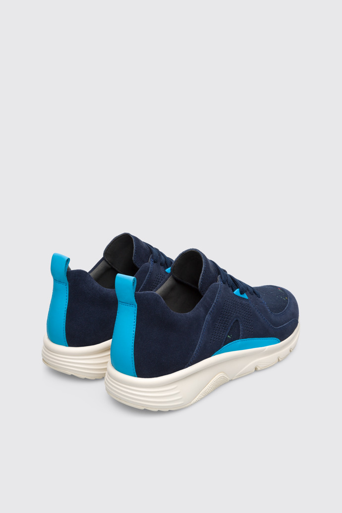 Back view of Drift Men’s neon blue and navy sneaker