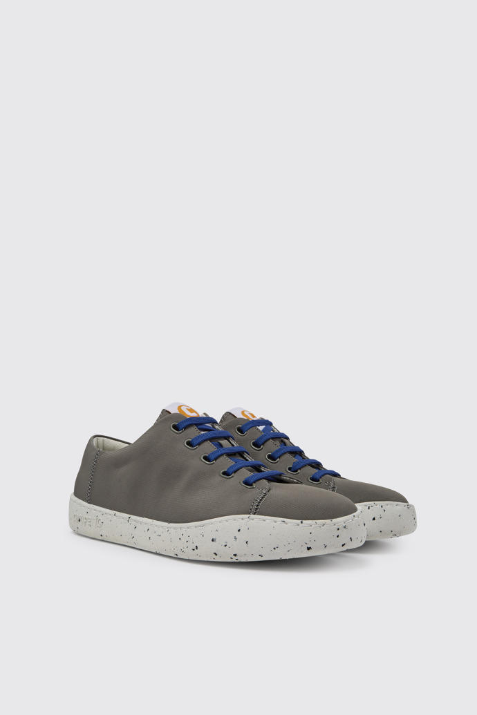 Front view of Peu Touring Grey recycled PET sneakers for men