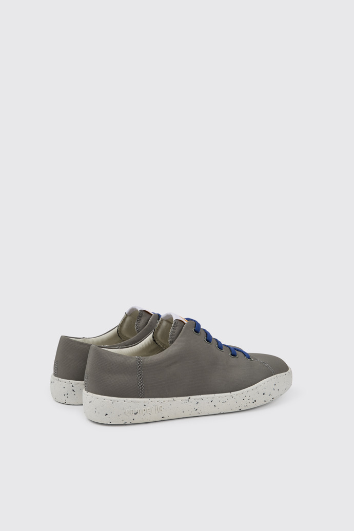 Back view of Peu Touring Grey recycled PET sneakers for men
