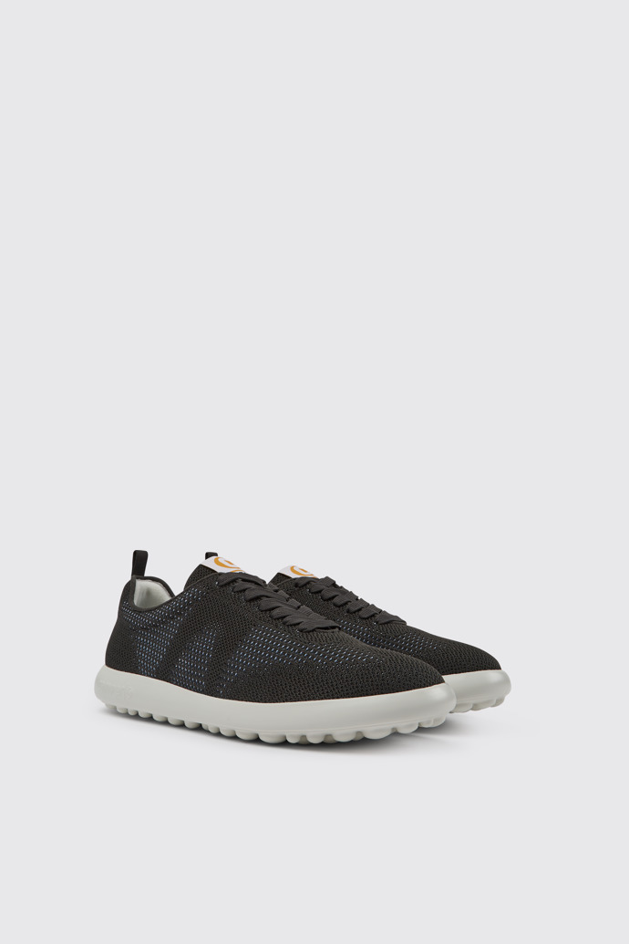 Front view of Pelotas XLite Black and grey recycled PET sneakers for men