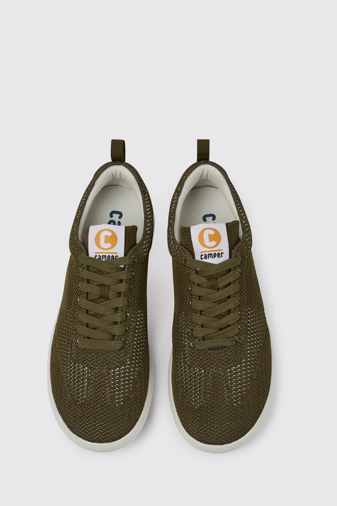 Overhead view of Pelotas XLite Green recycled PET sneakers for men