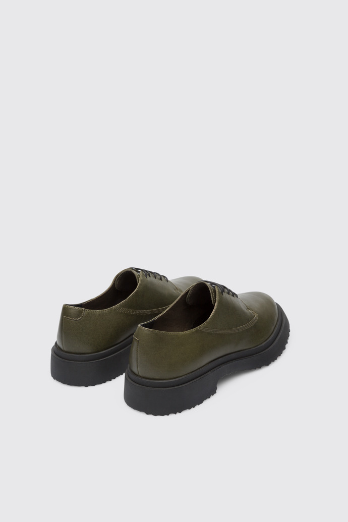 Back view of Walden Dark green lace up shoe for men
