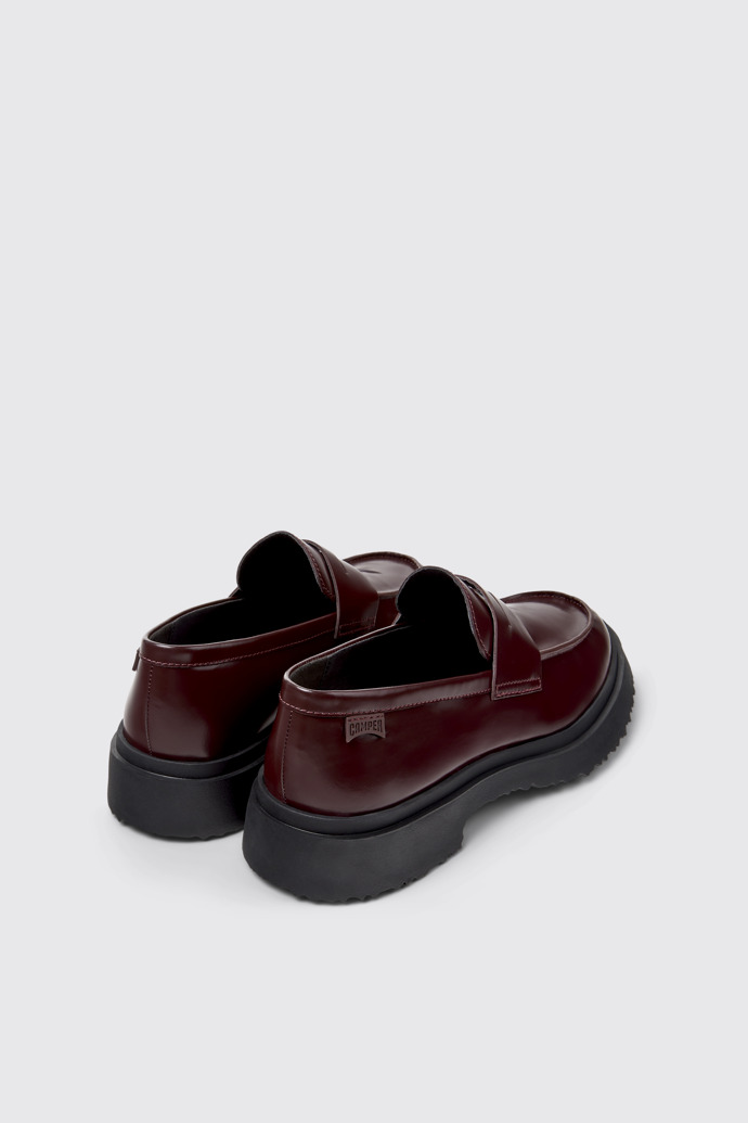 Back view of Walden Burgundy Leather Moccasins for Men.