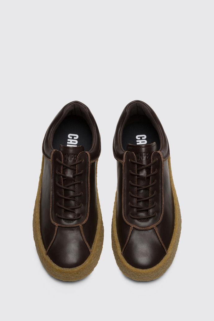Overhead view of Bark Men's brown lace up shoe