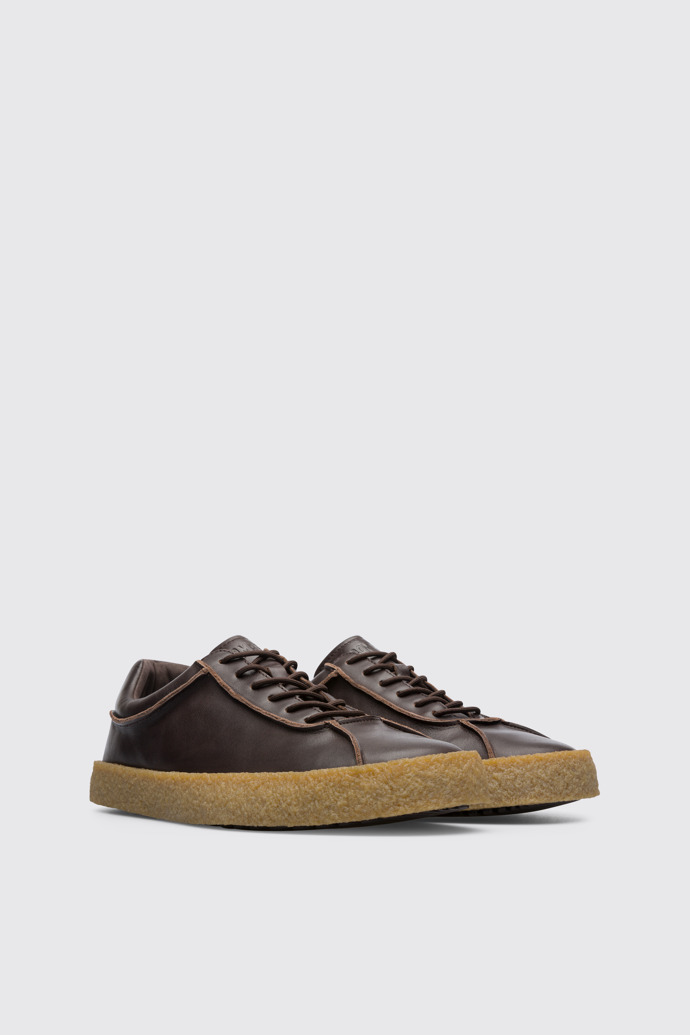 Front view of Bark Men's brown lace up shoe