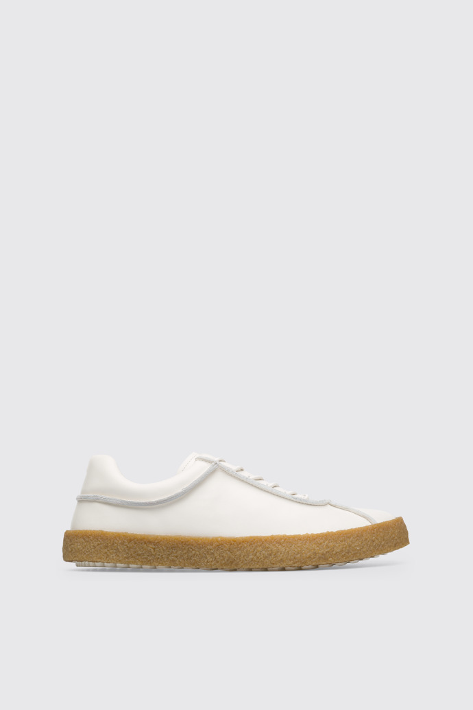 Side view of Bark Men's white lace up shoe