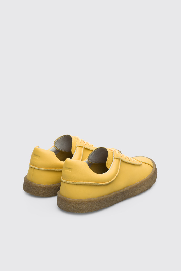 Back view of Bark Yellow shoe for men