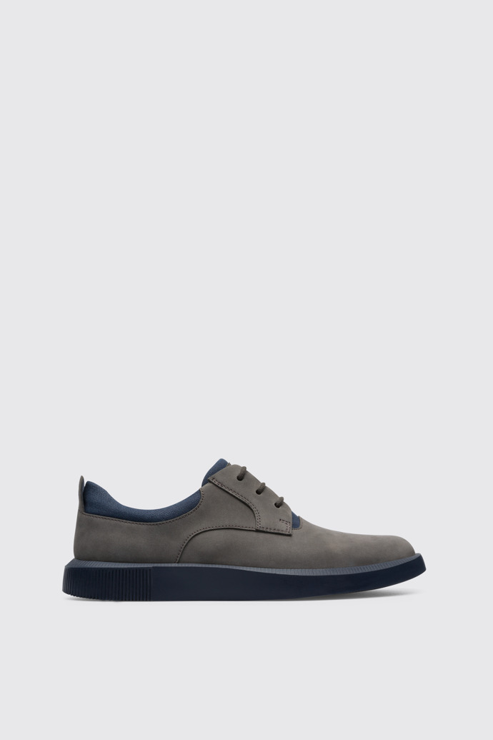 Image of Side view of Bill Grey lace up shoe for men