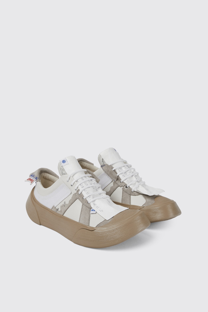 Front view of ADERERROR White/beige shoes