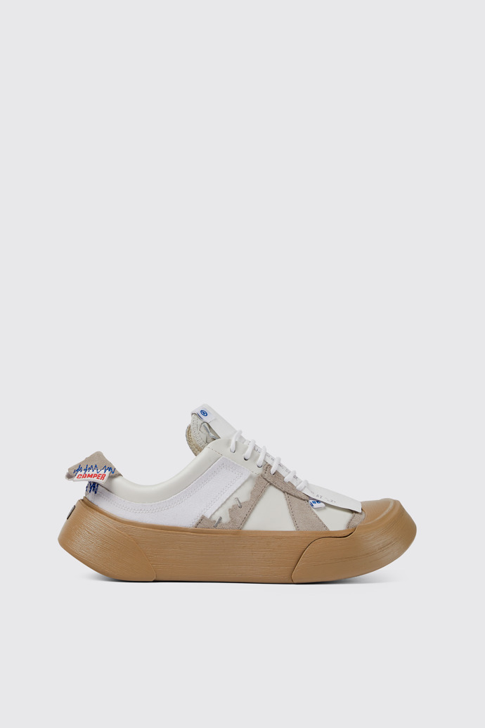Side view of ADERERROR White/beige shoes