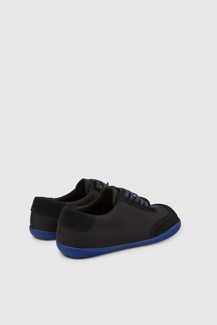 Back view of Peu Black recycled PET and nubuck shoes for men