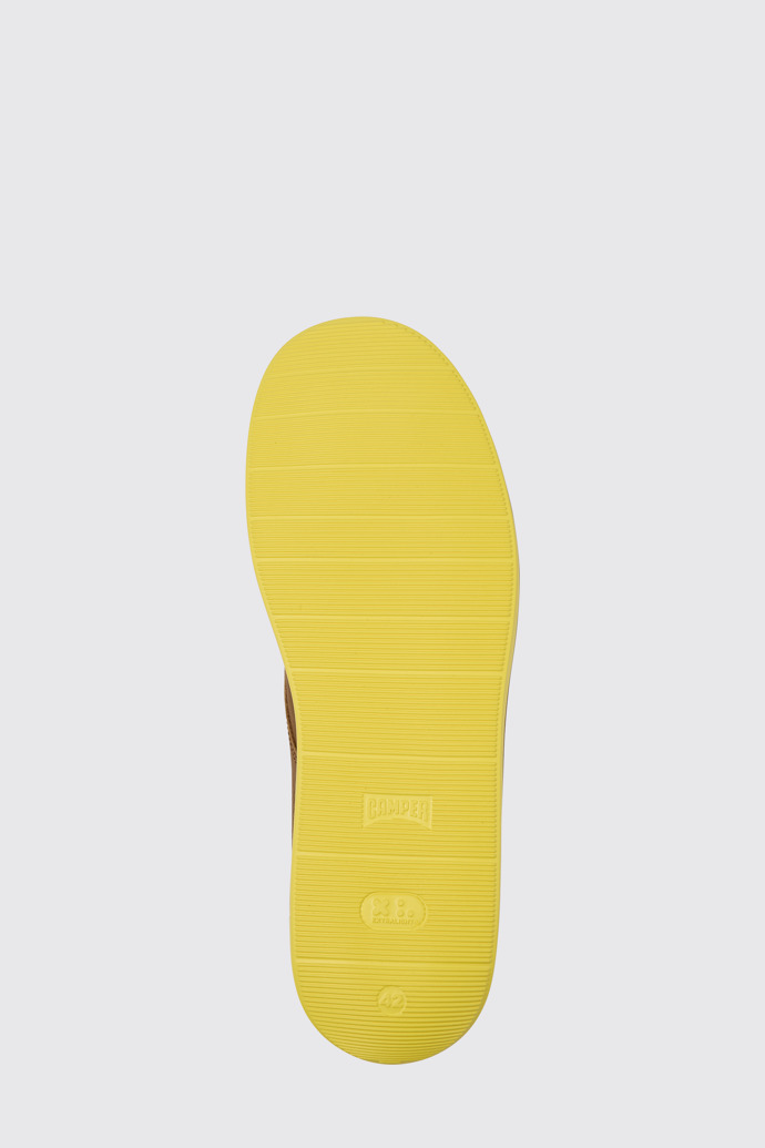 Wagon Brązowe skórzane sneakersy męskie