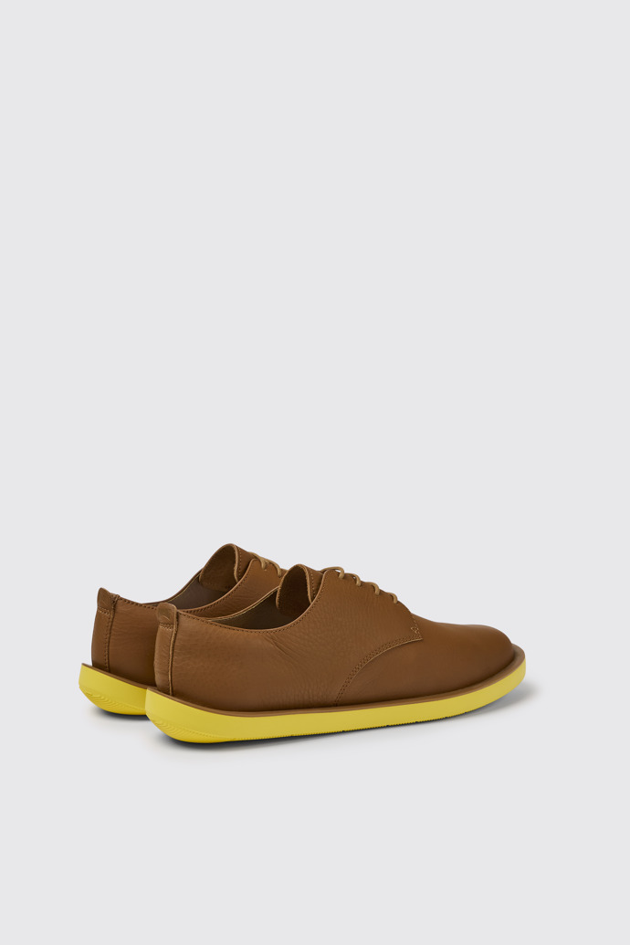Wagon Brązowe skórzane sneakersy męskie
