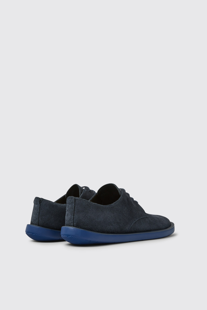 Back view of Wagon Blue nubuck shoes for men