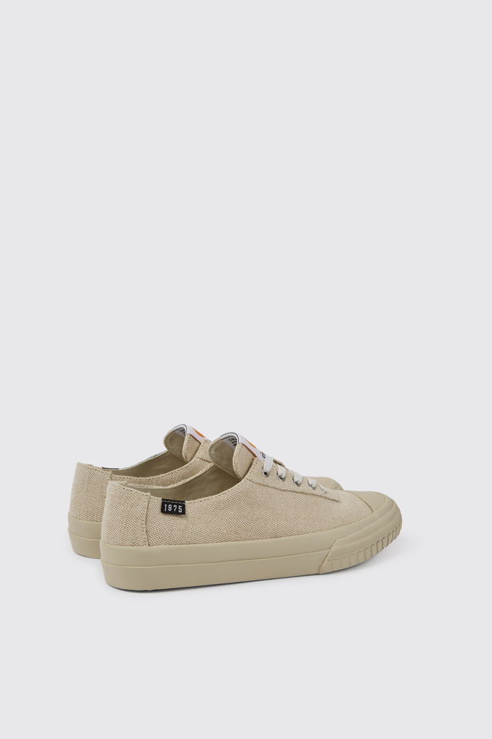 Back view of Camaleon Beige recycled hemp and cotton sneakers for men