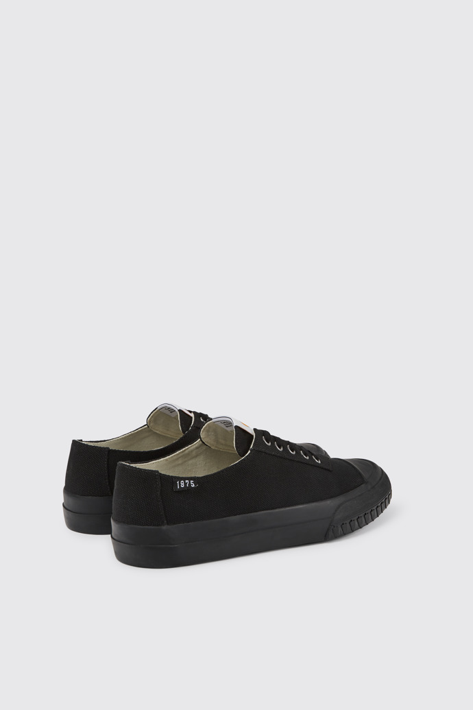 Back view of Camaleon Black recycled cotton sneakers for men