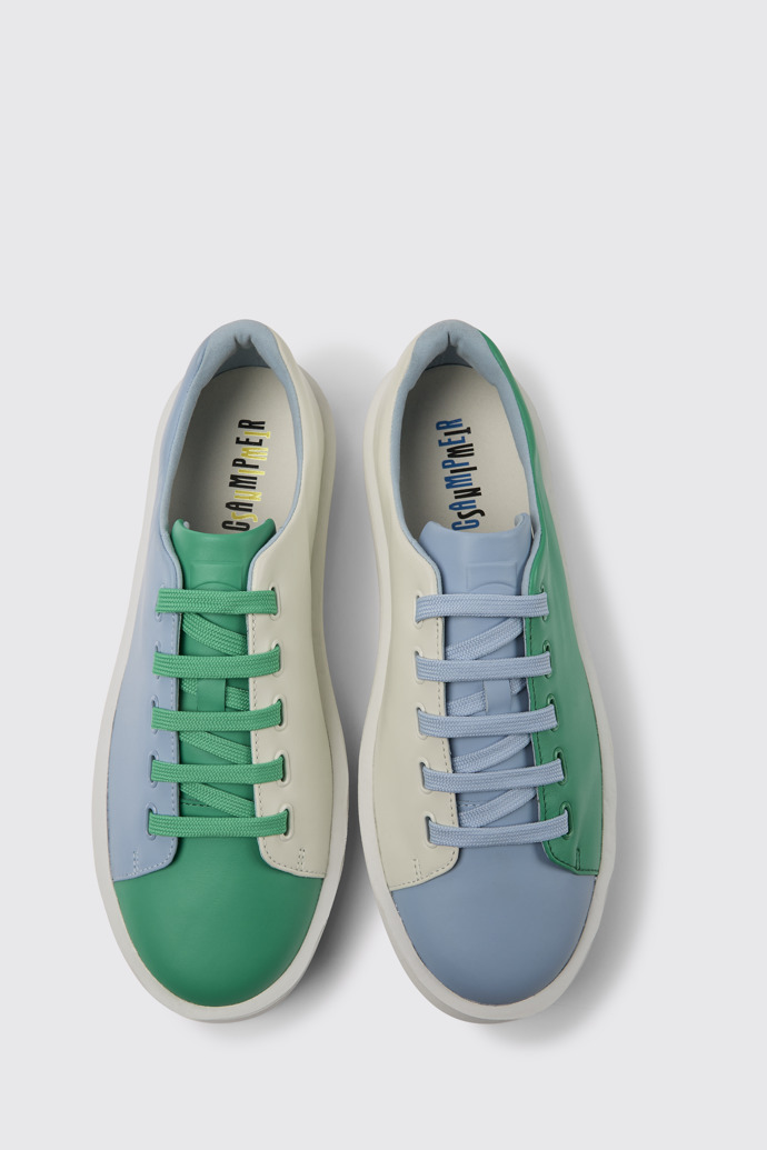 Overhead view of Twins Multicolored leather sneakers for men