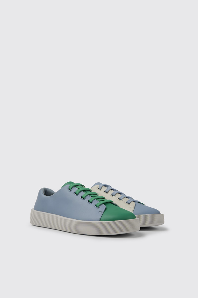 Front view of Twins Multicolored leather sneakers for men