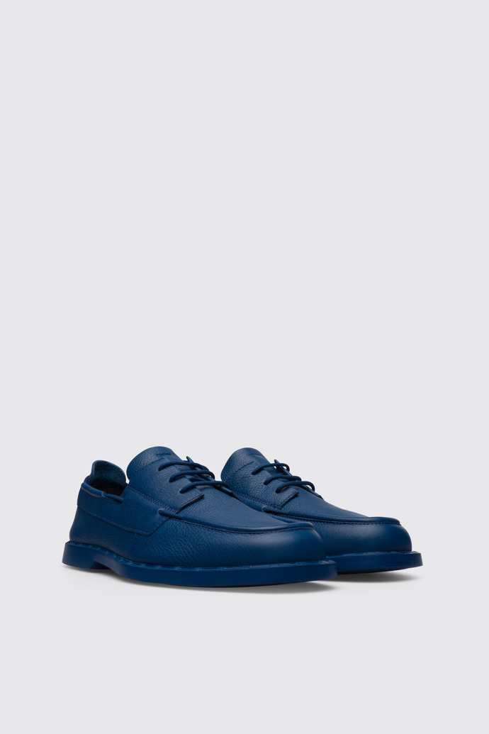 Front view of Judd Nautical look shoe in blue