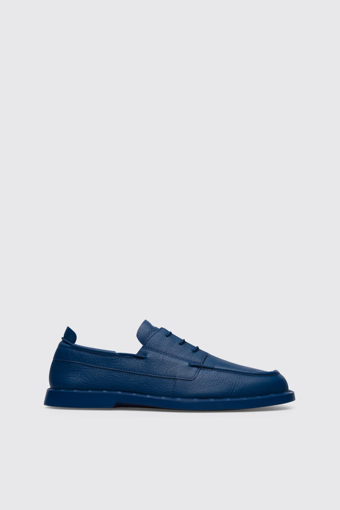 Side view of Judd Nautical look shoe in blue