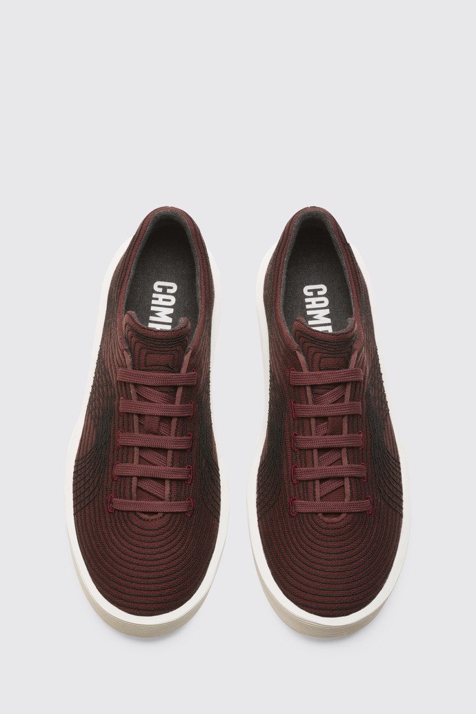 Overhead view of Courb Burgundy sneaker for men
