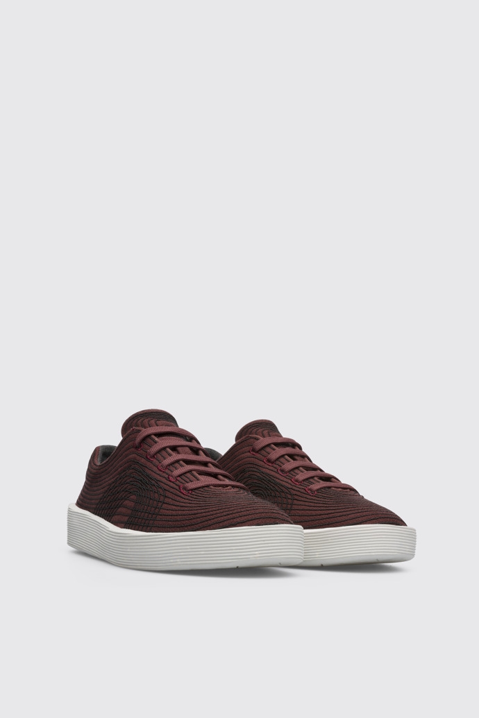 Front view of Courb Burgundy sneaker for men