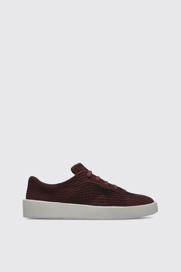 Side view of Courb Burgundy sneaker for men