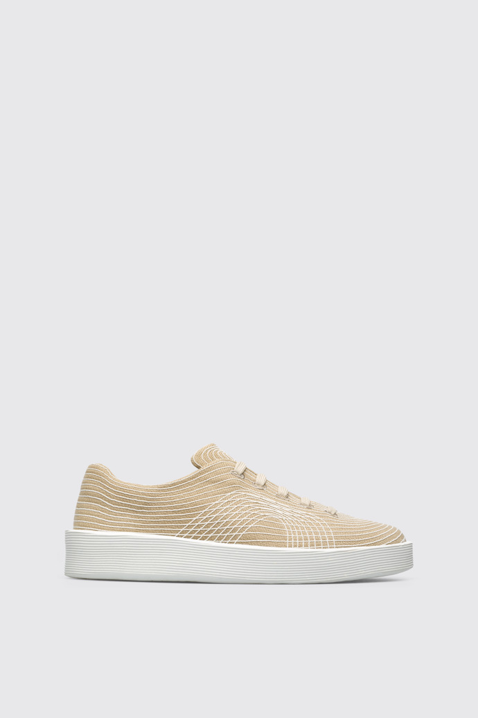 Side view of Courb Beige sneaker for men