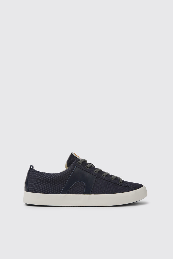 Imar Baskets en cuir et coton recyclé bleus pour homme