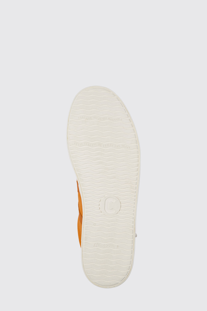 The sole of Imar Orange leather sneakers for men