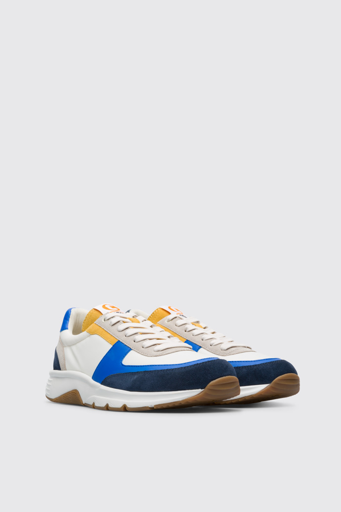 Front view of Twins Blue, white and yellow sneaker for men