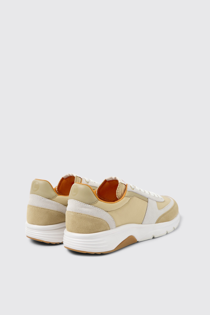 Back view of Drift Beige and white nubuck sneakers for men