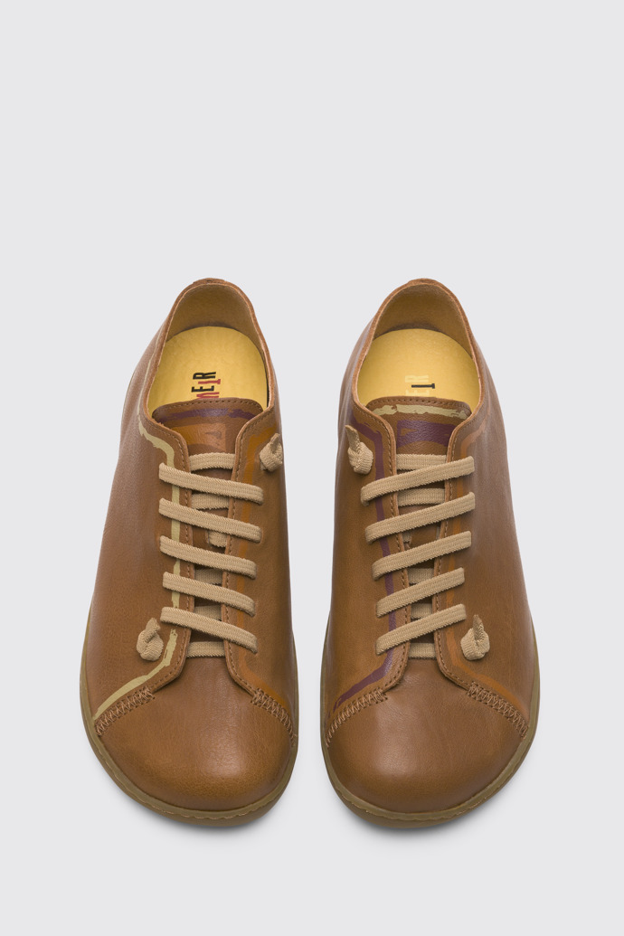 Overhead view of Twins Brown leather  shoe for men