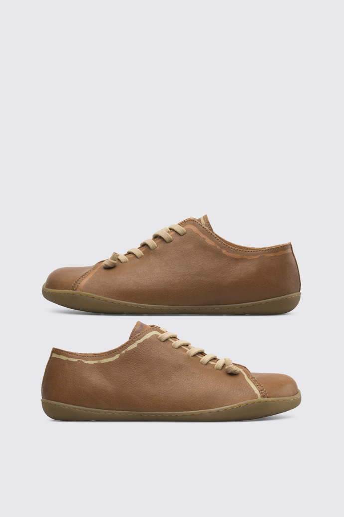 Side view of Twins Brown leather  shoe for men