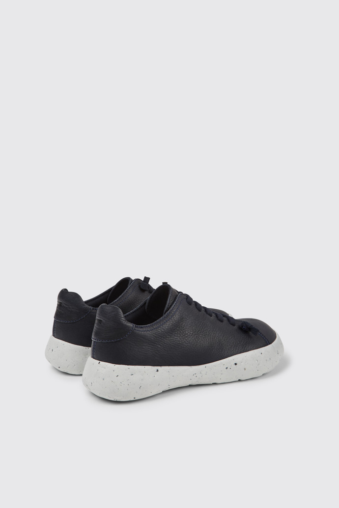 Back view of Peu Stadium Blue leather sneakers for men