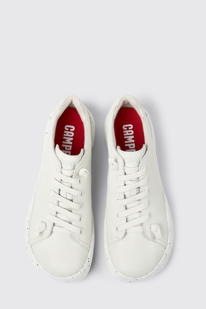 Overhead view of Peu Stadium White leather sneakers for men