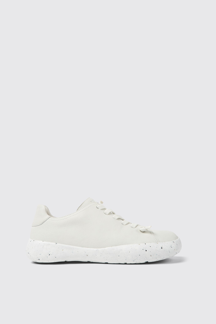 Side view of Peu Stadium White leather sneakers for men