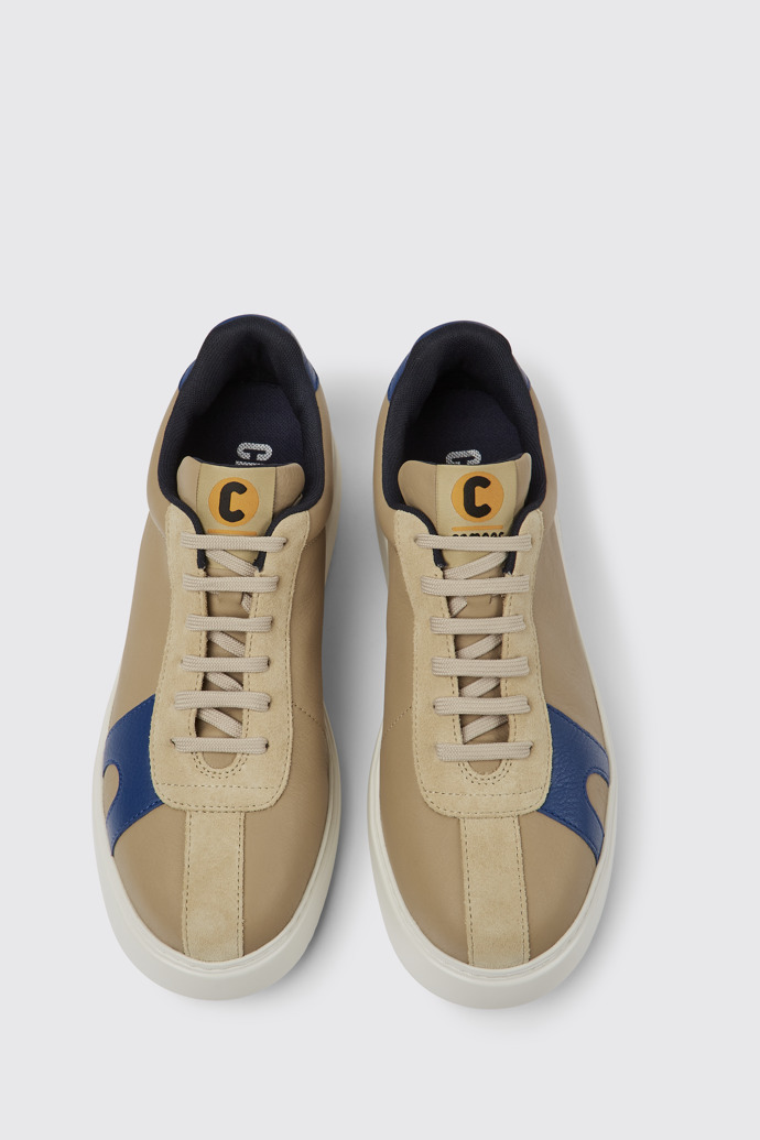 Runner K21 Tenis de piel en color beige y en color azul para hombre